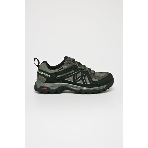 Czarne buty trekkingowe męskie Salomon skórzane sznurowane sportowe 