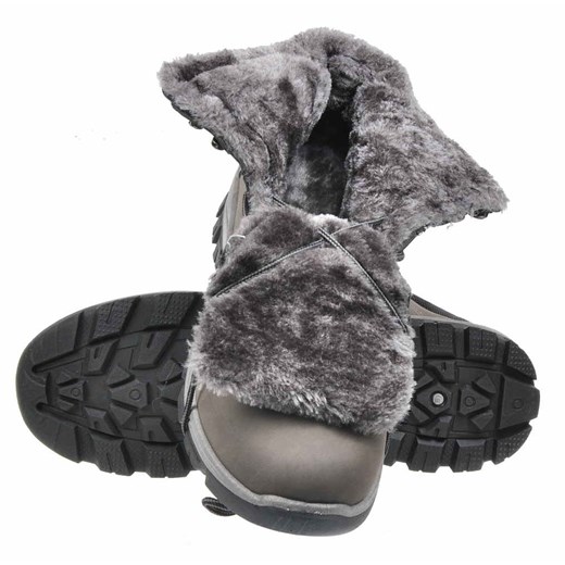 Pantofelek24 buty zimowe męskie sportowe skórzane sznurowane 