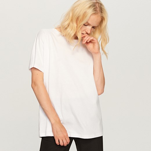 Reserved - T-shirt Basic - Biały