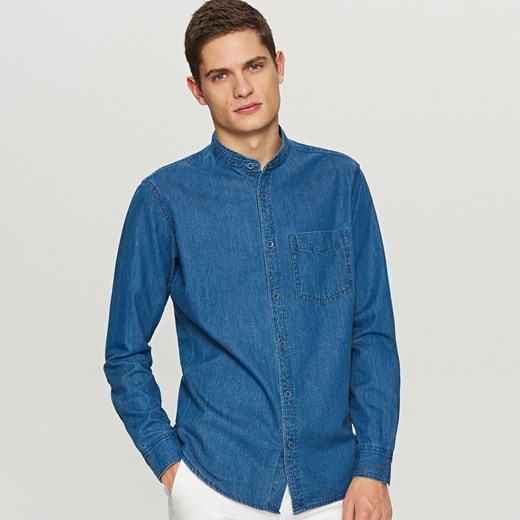 Reserved - Jeansowa koszula ze stójką - Niebieski