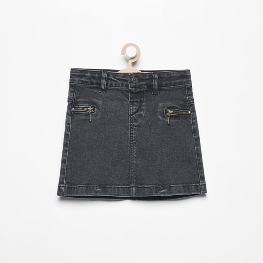 Reserved - Jeansowa spódnica z zamkami - Szary