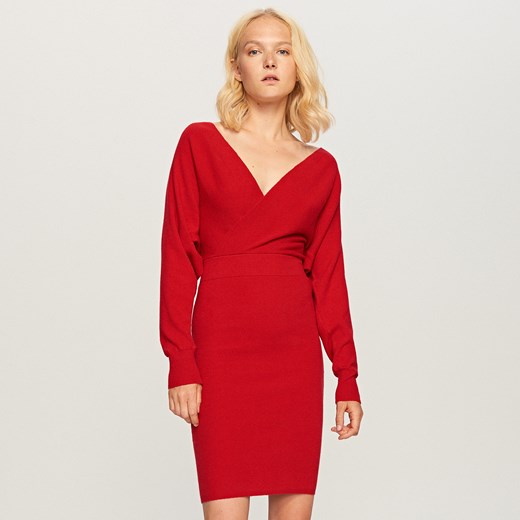 Reserved - Dzianinowa sukienka - Czerwony