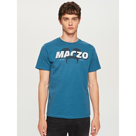 Reserved - T-shirt z napisem - Niebieski