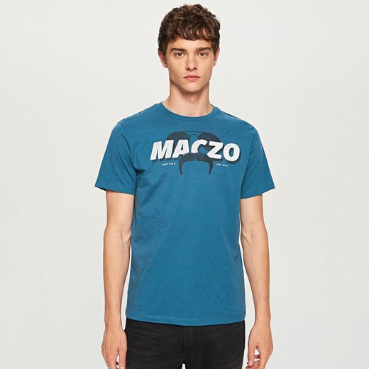 Reserved - T-shirt z napisem - Niebieski