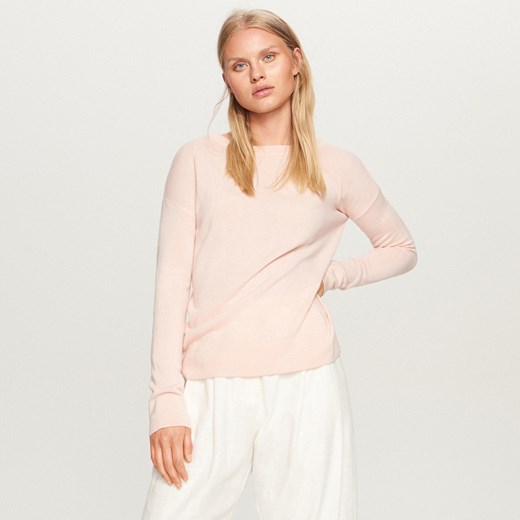 Reserved - Sweter z wiązaniem z tyłu - Różowy
