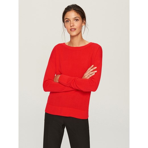 Reserved - Sweter z wiązaniem z tyłu - Czerwony