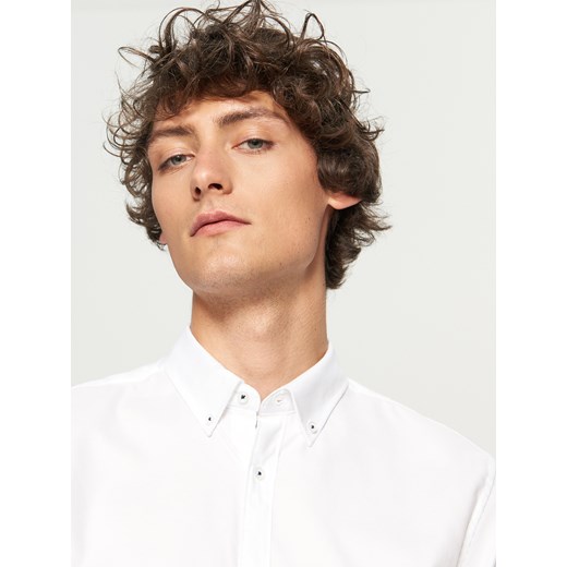 Reserved - Koszula z bawełny oxford slim fit - Biały