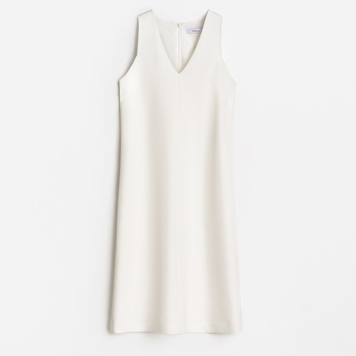 Reserved - Sukienka z geometrycznymi wycięciami - Biały