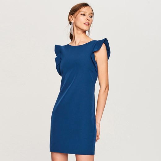 Reserved - Sukienka z falbankami - Niebieski