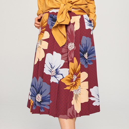 Reserved spódnica wiosenna midi wielokolorowa casual w kwiaty 