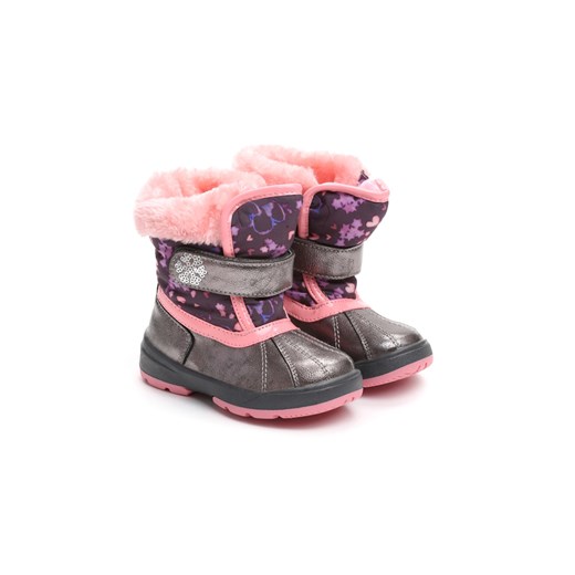 Buty zimowe dziecięce Born2be śniegowce ze skóry ekologicznej 