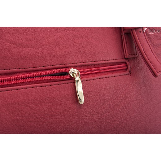Shopper bag Felice różowa elegancka na ramię z breloczkiem 