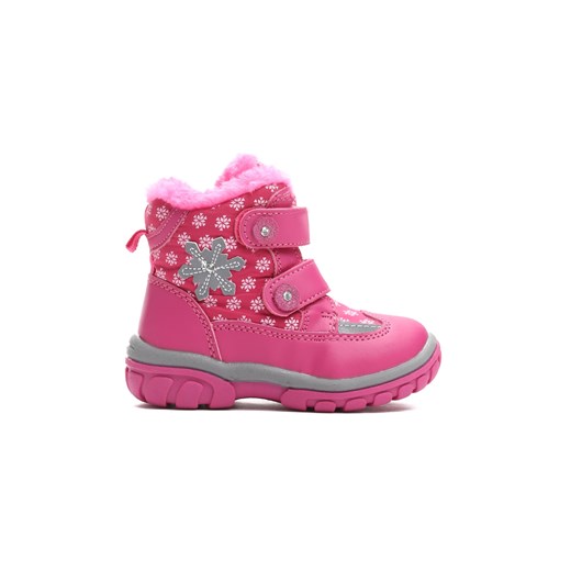 Buty zimowe dziecięce różowe Born2be trzewiki na rzepy 