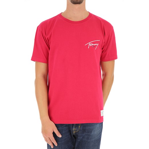 T-shirt męski Tommy Hilfiger różowy z krótkimi rękawami 