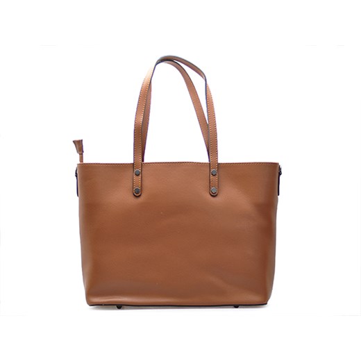 Shopper bag Barberini`s elegancka mieszcząca a5 ze skóry bez dodatków 