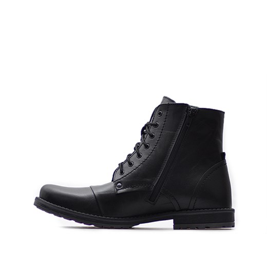 Gregor buty zimowe męskie czarne skórzane casual 