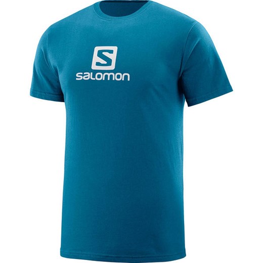 Koszulka męska Coton Logo SS Tee Salomon (turkusowa)