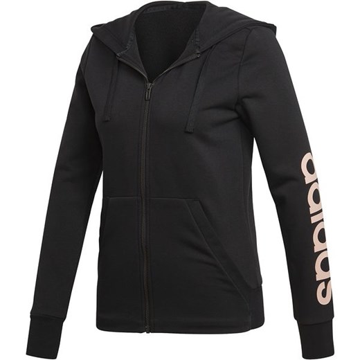 Bluza z kapturem damska Essentials Linear Hoodie Adidas (czarna)