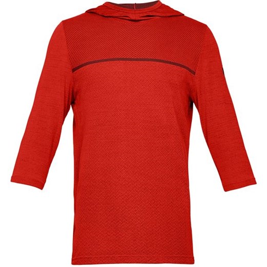 Bluza sportowa czerwona Under Armour na jesień z tkaniny bez wzorów 