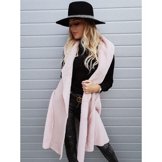 kamizelka kożuszek long pink   uniwersalny Butik Latika