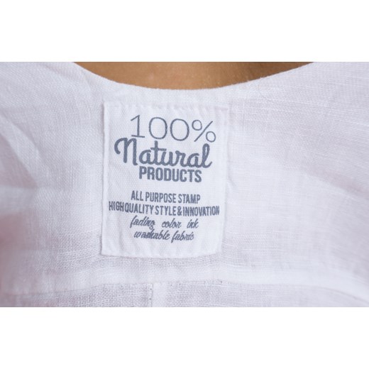 Produkt Importowany bluzka damska z lnu biała z krótkim rękawem 