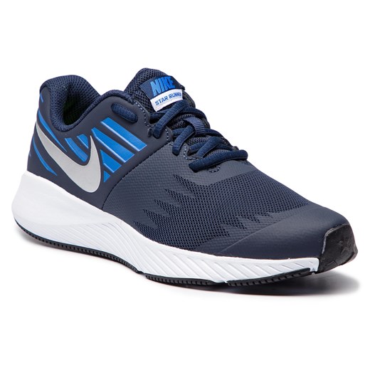 Buty sportowe damskie Nike z tworzywa sztucznego niebieskie gładkie 