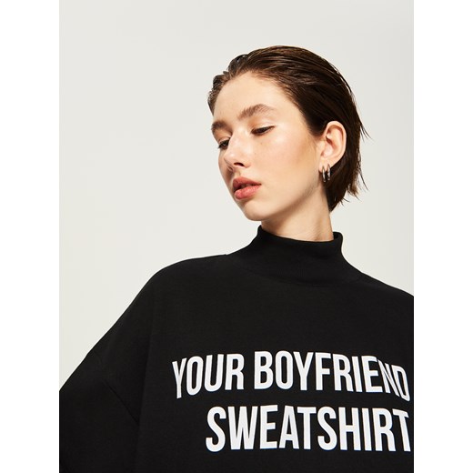 Sinsay - Bluza oversize z nadrukiem - Czarny Sinsay One Size