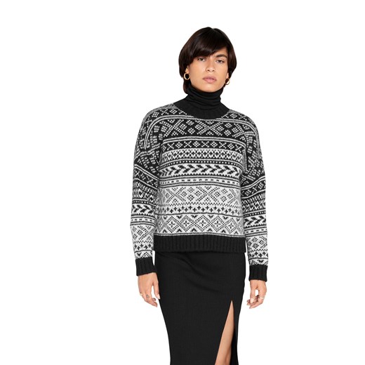 Edited sweter damski z okrągłym dekoltem casual wełniany 