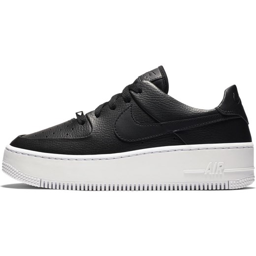 Buty sportowe damskie Nike air force czarne sznurowane na platformie 