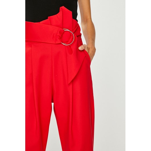 Spodnie damskie Answear bez wzorów czerwone tkaninowe 