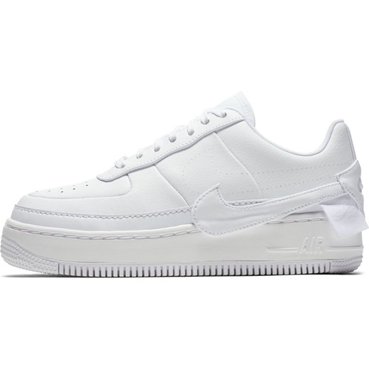 Białe buty sportowe damskie Nike sneakersy air force młodzieżowe sznurowane bez wzorów 