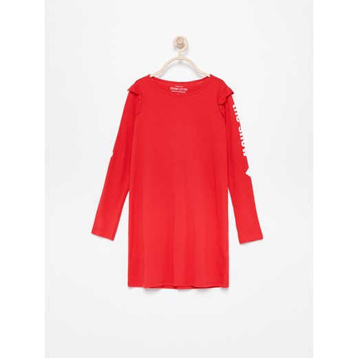 Reserved - Sukienka z bawełny organicznej - Czerwony Reserved pomaranczowy 146 
