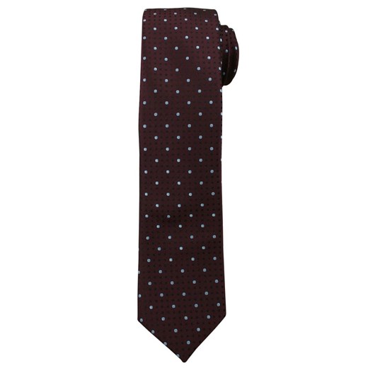Bordowy Elegancki Krawat w Niebieskie Kropki -Angelo di Monti- 6 cm, Męski, w Groszki KRADM1476 ze sklepu JegoSzafa.pl w kategorii Krawaty - zdjęcie 58952781