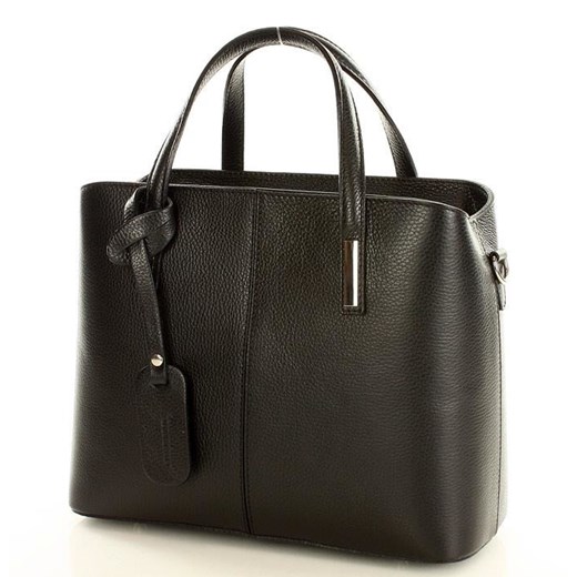Shopper bag Mazzini czarna matowa elegancka bez dodatków 