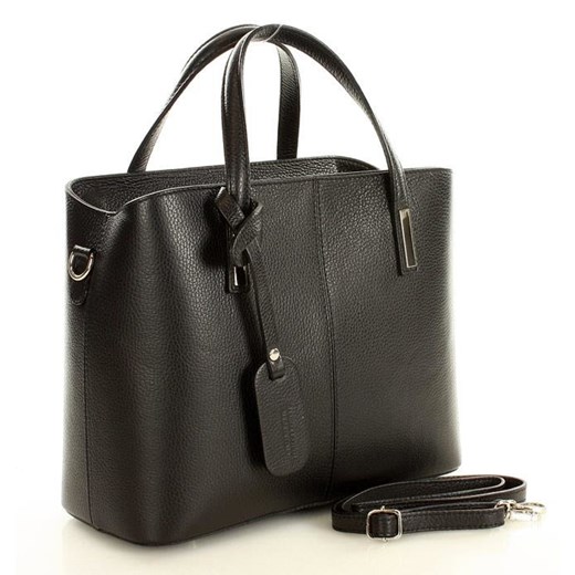 Shopper bag Mazzini matowa elegancka ze skóry bez dodatków 