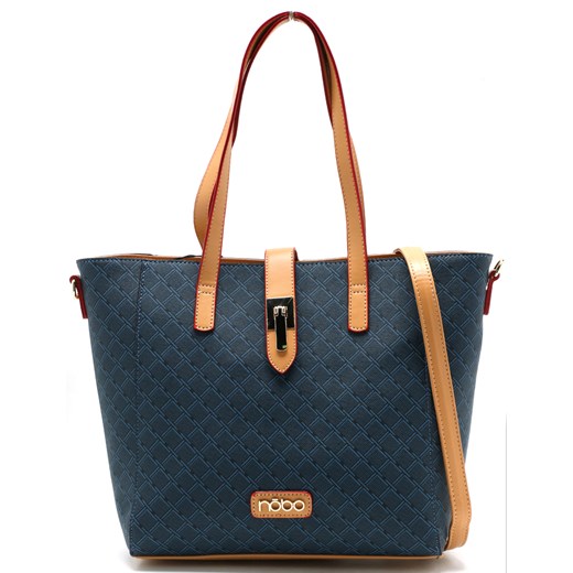 Shopper bag Nobo bez dodatków niebieska casualowa 