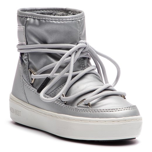 Buty zimowe dziecięce Moon Boot bez wzorów śniegowce sznurowane 