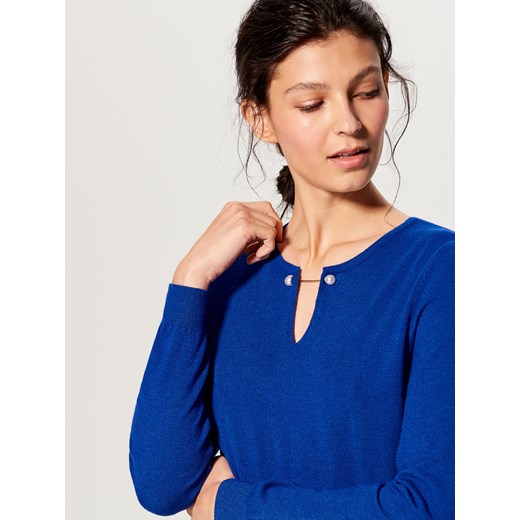 Mohito - Sweter z biżuteryjnym detalem - Niebieski