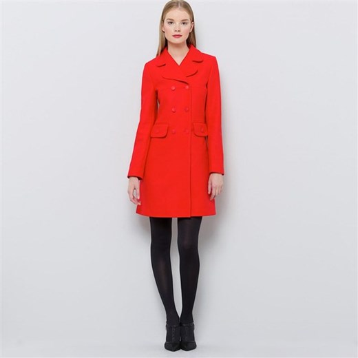 Prosty płaszcz z sukna wełnianego, średnia długość la-redoute-pl  minimalistyczne