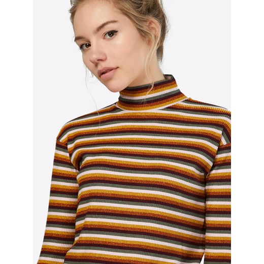 Koszulka 'High neck long sleeve striped tee'