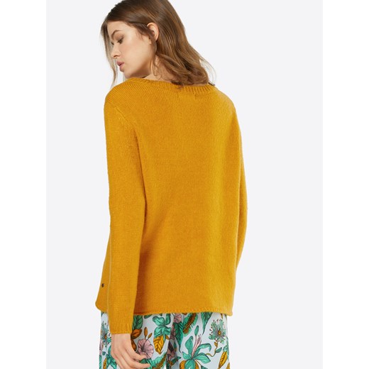 Sweter damski żółty Blend She bez wzorów z okrągłym dekoltem 