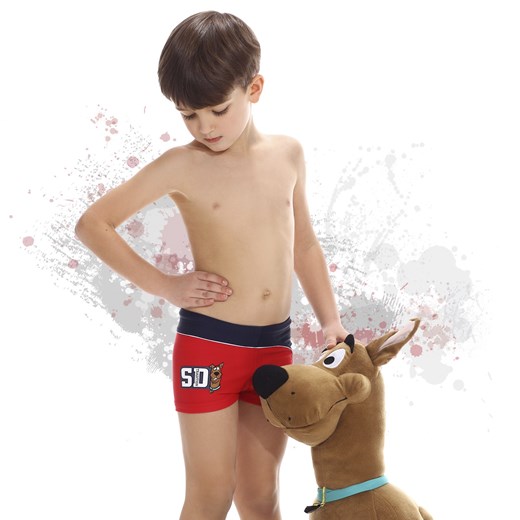 Kąpielówki chłopięce "Logo" Scooby Doo cornette-underwear brazowy Kąpielówki