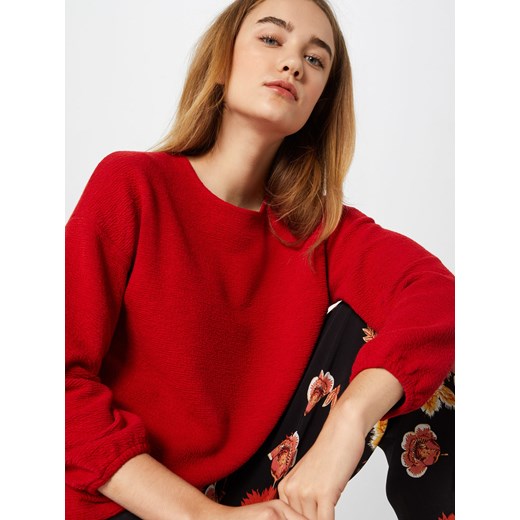 Sweter damski More & z okrągłym dekoltem czerwony dzianinowy 