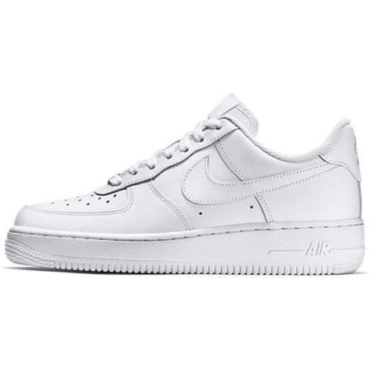 Buty sportowe damskie białe Nike koszykarskie air force płaskie bez wzorów wiązane 