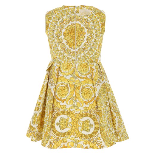 Żółta sukienka dziewczęca Versace bawełniana 