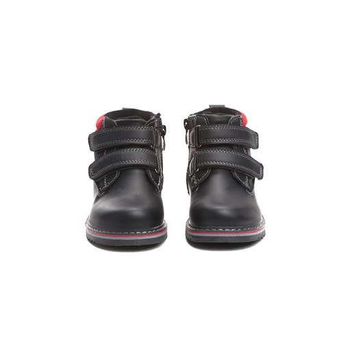 Buty zimowe dziecięce Born2be czarne ze skóry ekologicznej 