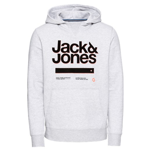 Bluza męska biała Jack & Jones z napisami na wiosnę 