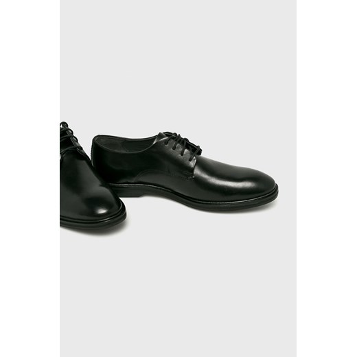 Czarne buty eleganckie męskie Strellson skórzane 