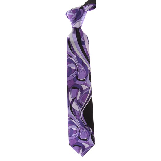 Fioletowy krawat Pancaldi w abstrakcyjnym wzorze 