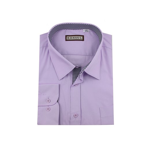 Koszula męska Konsul z klasycznym kołnierzykiem fioletowa 